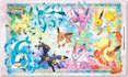 A playmat featuring Eevee and its Evolutions